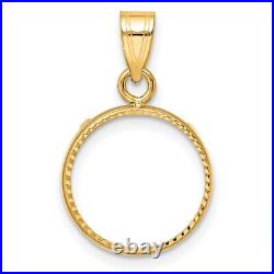 1919-1948 Mexico 2 Dos Peso Prong Set Plain D/C Coin Bezel in 14k Gold 1919-1948 Mexico 2 Dos Peso Prong Set Plain D/C Coin Bezel in 14k Gold