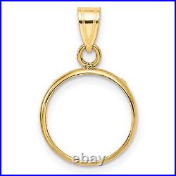 1919-1948 Mexico 2 Dos Peso Prong Set Plain Polished Coin Bezel in 14k Gold 1919-1948 Mexico 2 Dos Peso Prong Set Plain Polished Coin Bezel in 14k Gold