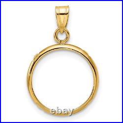 1919-1948 Mexico 2 Dos Peso Prong Set Plain Polished Coin Bezel in 14k Gold 1919-1948 Mexico 2 Dos Peso Prong Set Plain Polished Coin Bezel in 14k Gold