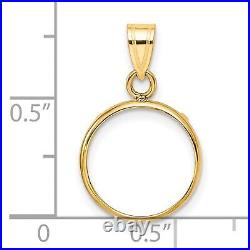 1919-1948 Mexico 2 Dos Peso Prong Set Plain Polished Coin Bezel in 14k Gold 1919-1948 Mexico 2 Dos Peso Prong Set Plain Polished Coin Bezel in 14k Gold
