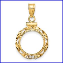 1919-1948 Mexico 2 Dos Peso Screw Top Twisted Ribbon Coin Bezel in 14k Gold 1919-1948 Mexico 2 Dos Peso Screw Top Twisted Ribbon Coin Bezel in 14k Gold