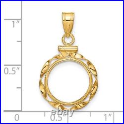 1919-1948 Mexico 2 Dos Peso Screw Top Twisted Ribbon Coin Bezel in 14k Gold 1919-1948 Mexico 2 Dos Peso Screw Top Twisted Ribbon Coin Bezel in 14k Gold