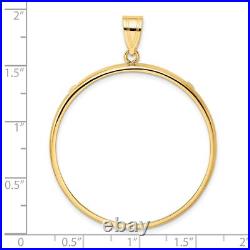1921-1947 Mexico Centenario 50 Pesos Prong Set Plain Coin Bezel in 14k Gold