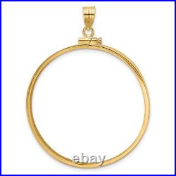 1921-1947 Mexico Centenario 50 Pesos Screw Top Reeded Border Coin Bezel 14k Gold 1921-1947 Mexico Centenario 50 Pesos Screw Top Reeded Border Coin Bezel 14k Gold