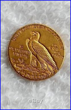 1925-D $2.50 Gold Indian Head Quarter Eagle US Coin Nice! #8718-5