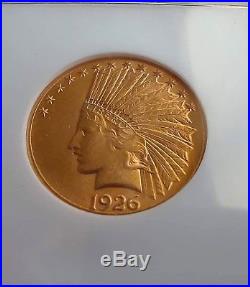 1926 $10 Gold Indian Head Eagle US Coin NGC MS-61 Uncirculated #007
