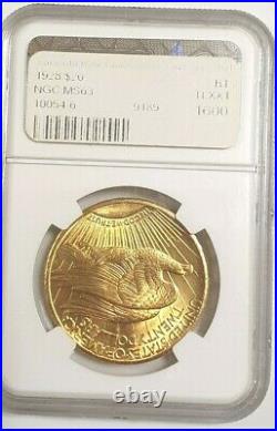 1928 Gold $20 Double Eagle Coin St Gaudens Head Philadelphia Ngc Certified Ms-63