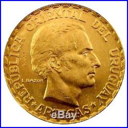 1930 Uruguay 5 Peso Gold Coin (AGW 0.2501 oz) XF or Better