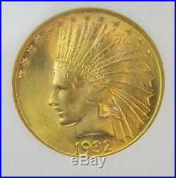 1932 $10 Gold Indian US Coin NGC MS66 RARE in High Grade 001 G