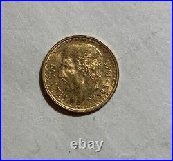 1945 MEXICO DOS Y MEDIO PESOS 2.083 Grams Solid. 900 Gold Coin MEXICAN 2.5 PESO
