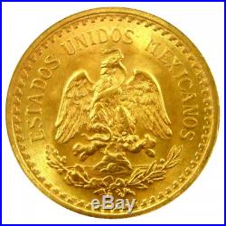 1945 Mexican Gold 2.5 Pesos Gold Coin (2.1 Grams) Uncirculated AU/BU