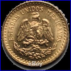 1945 Mexican Gold 2.5 Pesos Gold Coin (2.1 Grams) Uncirculated AU/BU