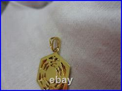 1945 Mexico Gold Dos Pesos Mounted in 18KT Solid Yellow Gold Pendant