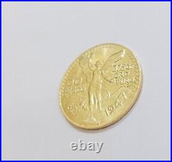 1947 Mexican Centenario 50 Gold Pesos Copy Coin Solid 10k Yellow Gold Centenaro