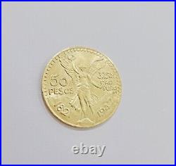 1947 Mexican Centenario 50 Gold Pesos Copy Coin Solid 10k Yellow Gold Centenaro