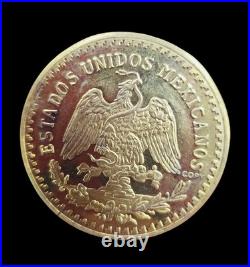 1947 Mexican Centenario 50 Gold Pesos Copy Coin Solid 10k Yellow Gold REAL 10KT