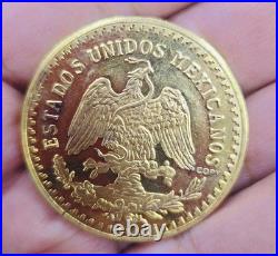 1947 Mexican Centenario 50 Gold Pesos Copy Coin Solid 10k Yellow Gold REAL 10KT