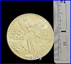 1947 Mexican Centenario 50 Gold Pesos Copy Coin Solid 10k Yellow Gold REAL 10KT