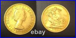 1957 English Mint Gold Sovereign Queen Elizabeth II Gem Bu Hard Solid Coin Money