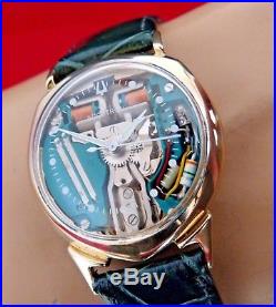 1960 Bulova Accutron Alpha Spaceview Watch. 14K Solid Gold. Coin&Battery! FREE SHIP