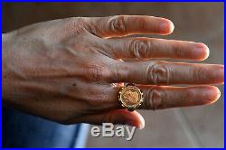 1961-1963 Kennedy 14K Solid Gold Coin Token Ring Size 7.5