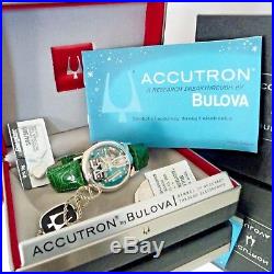 1961 Bulova Accutron Alpha Spaceview. 14K Solid WHITE Gold. Coin&Battery! FREE SHIP