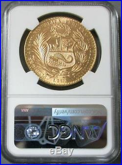 1965 Gold Peru 100 Soles Coin Ngc Mint State 62
