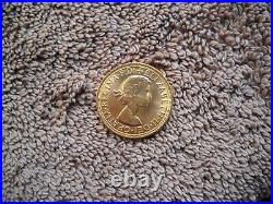 1967 FULL SOVEREIGN Elizabeth II Gold Coin London 7.322g Fine Gold AU55/#X TOP16%