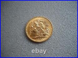 1967 FULL SOVEREIGN Elizabeth II Gold Coin London 7.322g Fine Gold AU55/#X TOP16%
