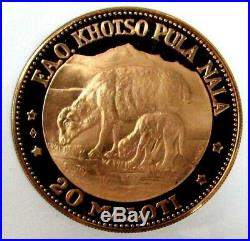 1969 Gold Lesotho 20 Maloti F. A. O. Ewe & Lamb Coin Ngc Proof 67 Ultra Cameo