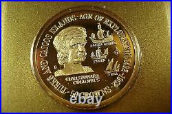 1975 Christopher Columbus Solid Gold 50 Crown Proof Coin Read All