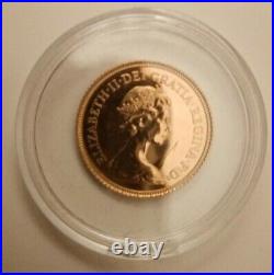 1980 Solid 22ct Gold 1/2 Half Sovereign Coin in Capsule