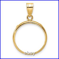 1982-2000 10 Yuan China 1/10 oz Panda Prong Set Polished Coin Bezel in 14k Gold