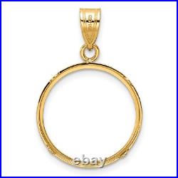 1982-2000 10 Yuan China 1/10 oz Panda Prong Set Polished Coin Bezel in 14k Gold