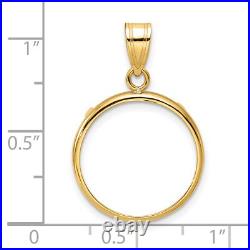 1982-2000 10 Yuan China 1/10 oz Panda Prong Set Polished Coin Bezel in 14k Gold