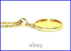 1982.999 Canadian Gold Maple Leaf 5 Dollar Gold Coin Necklace 14K Solid Gold
