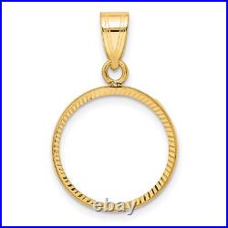 1982-Now $5 Canada 1/10 oz Maple Leaf Prong Set Plain D/C Coin Bezel in 14k Gold 1982-Now $5 Canada 1/10 oz Maple Leaf Prong Set Plain D/C Coin Bezel in 14k Gold