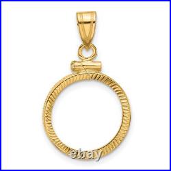 1982-Now $5 Canada 1/10 oz Maple Leaf Screw Top D/C Faceted Coin Bezel 14k Gold 1982-Now $5 Canada 1/10 oz Maple Leaf Screw Top D/C Faceted Coin Bezel 14k Gold