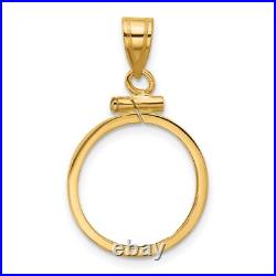 1982-Now $5 Canada 1/10 oz Maple Leaf Screw Top Reeded Edge Coin Bezel 14k Gold 1982-Now $5 Canada 1/10 oz Maple Leaf Screw Top Reeded Edge Coin Bezel 14k Gold
