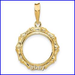1983-2000 5 Yuan China 1/20 oz Panda Prong Set Bamboo Coin Bezel in 14k Gold 1983-2000 5 Yuan China 1/20 oz Panda Prong Set Bamboo Coin Bezel in 14k Gold