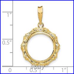 1983-2000 5 Yuan China 1/20 oz Panda Prong Set Bamboo Coin Bezel in 14k Gold 1983-2000 5 Yuan China 1/20 oz Panda Prong Set Bamboo Coin Bezel in 14k Gold