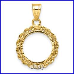 1983-2000 5 Yuan China 1/20 oz Panda Prong Set Petite Rope Coin Bezel 14k Gold 1983-2000 5 Yuan China 1/20 oz Panda Prong Set Petite Rope Coin Bezel 14k Gold