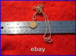 1984 Canadian $5 coin. 9999 1/10 oz & 14K Yellow Gold Ma 20 inch NECKLACE CHAIN