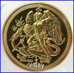 1984 Gold Isle Of Man 1/2 Angel Coin Proof Pcgs Pr 69 Deep Cameo