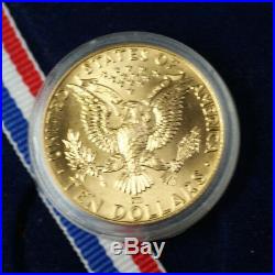 1984 Olympic $10 BU UNC Gold Eagle Commemorative Coin US Mint with Box & COA