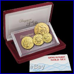 1984 Singapore 4-Coin Gold Set BU SKU #17526
