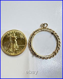 1986 $10 American Gold Eagle 1/4 Oz Gold coin With 14k Solid Yellow Gold Frame
