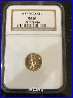 1986 4-Coin Gold American Eagle Set MS-69 NGC