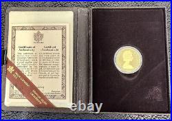 1986 CANADA $100 22K SOLID GOLD COIN 1/2 TROY OZ, MINT with Case &COA, GC1986