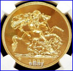 1986 Gold Great Britain 5 Pounds Coin Ngc Mint State 69 Proof Like
